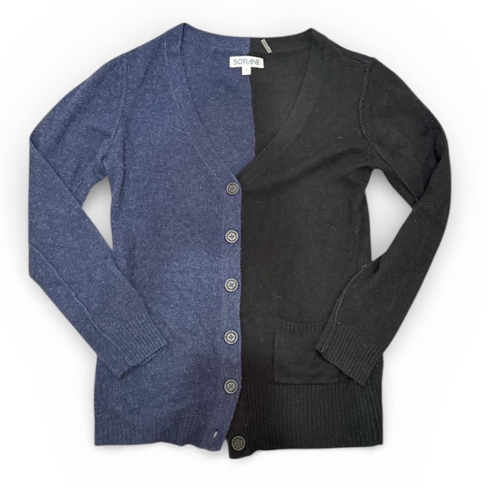 Sofiane Colorblock V-Neck Cardigan Cashmere Sweater